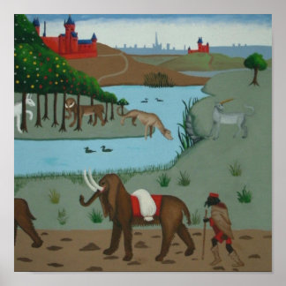 Elephant and Unicorn Poster