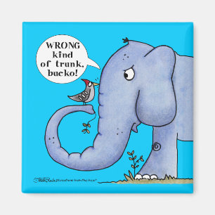 Elephant and Woodpecker Misunderstanding Magnet