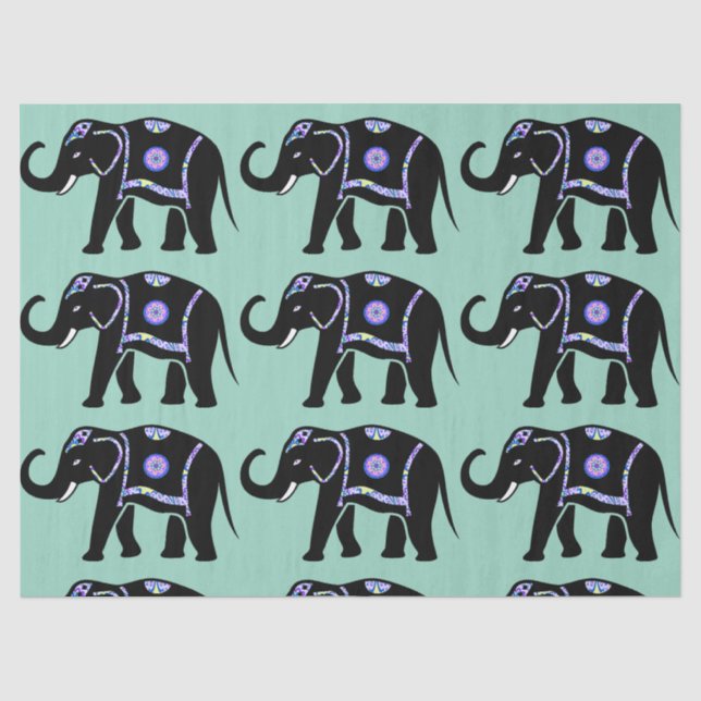Elephant Animal Abstract Decorative Patterns Tissue Paper (Front)