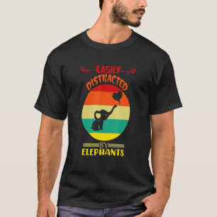 Elephant Animal Africa  Easily Distracted By Eleph T-Shirt