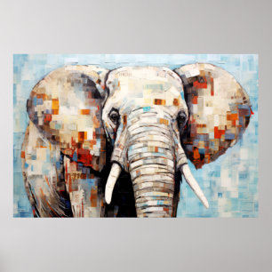 Elephant Animal Art Decor Paint Mosaic