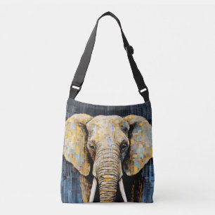 Elephant Animal Art Decor Paint Mosaic Crossbody Bag