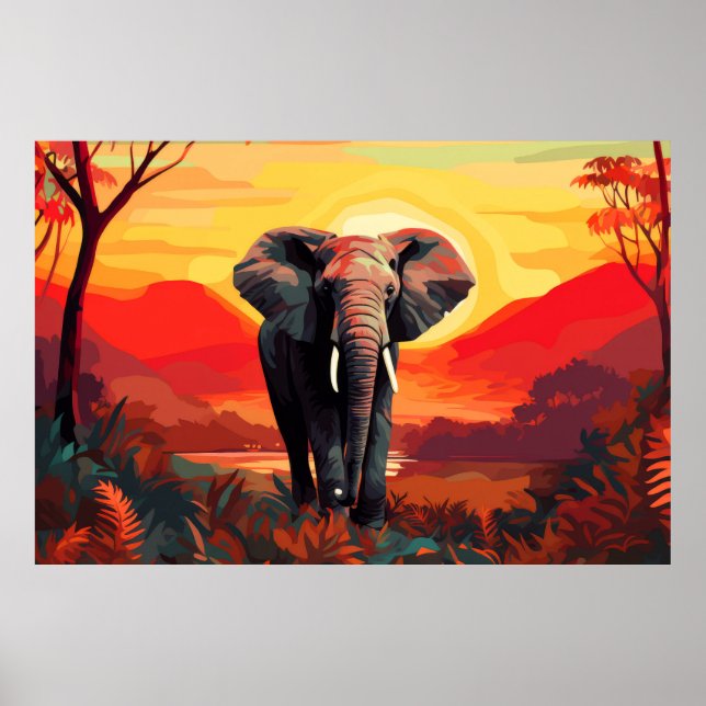 Elephant Animal Jungle Nature Wilderness Poster (Front)