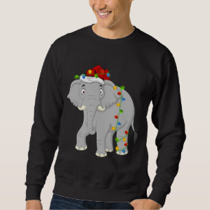 Elephant Animal Lover Xmas Santa Hat Elephant Chri Sweatshirt