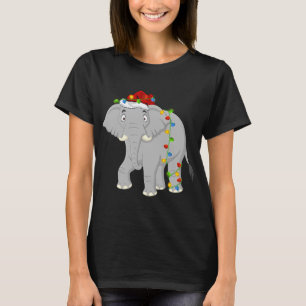 Elephant Animal Lover Xmas Santa Hat Elephant Chri T-Shirt