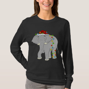 Elephant Animal Lover Xmas Santa Hat Elephant Chri T-Shirt