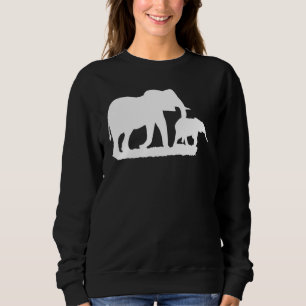 Elephant Animal Motif Silhouette Africa Safari Imp Sweatshirt