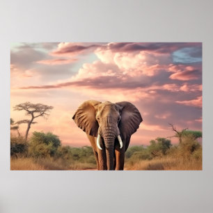 Elephant Animal Nature Majestic Wild Poster