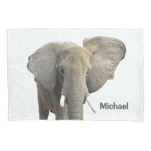 Elephant Animal Personalised Name Pillowcase