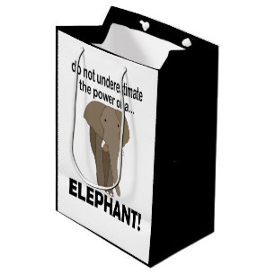 Elephant Animal Safari Funny Elephant Medium Gift Bag