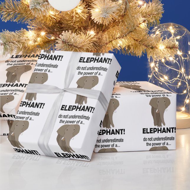 Elephant Animal Safari Funny Elephant Wrapping Paper (Holidays)