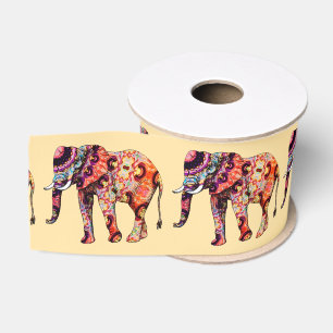 Elephant Animal Traditional Chinese Patterns  Grosgrain Ribbon