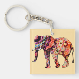 Elephant Animal Traditional Chinese Patterns Key Ring