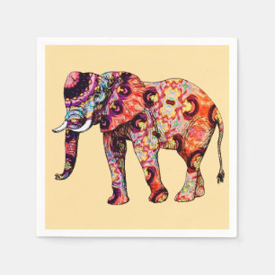 Elephant Animal Traditional Chinese Patterns Napkin