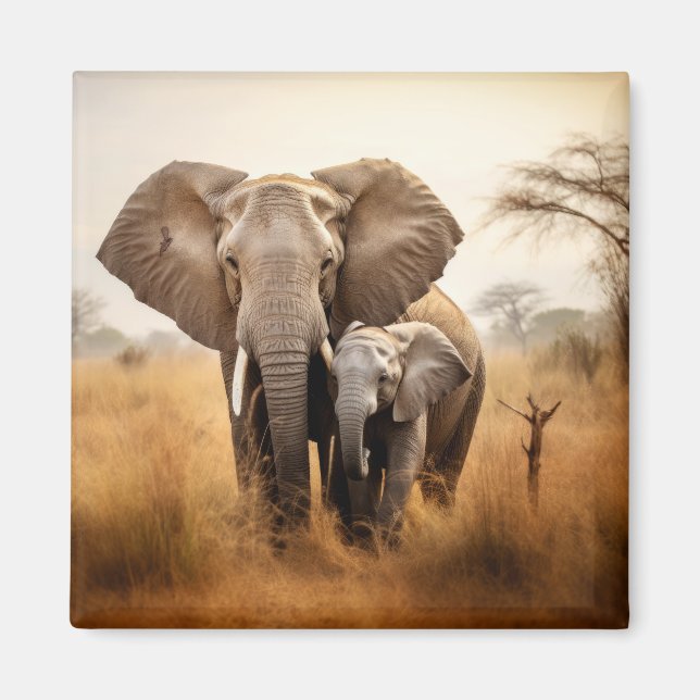 Elephant Animal Wild Beauty Freedom Wilderness Art Magnet (Front)
