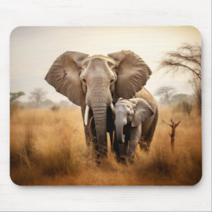 Elephant Animal Wild Beauty Freedom Wilderness Art Mouse Mat