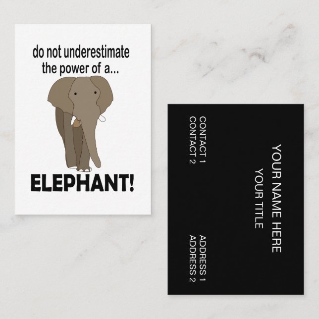 Elephant Animal Wildlife Elephant Business Card (Front/Back)