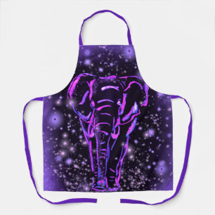 Elephant Apron Purple Pink Starry Night