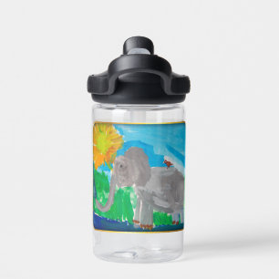 Elephant Art by Kids Water Bottle