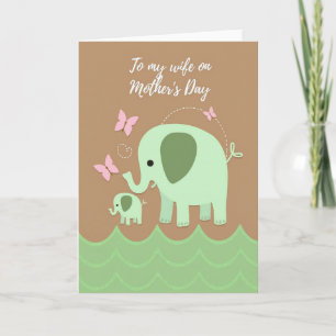 Elephant Art Mothers Day Card