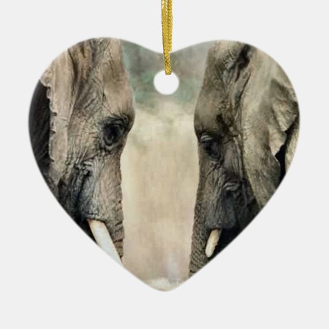 Elephant Art Wildlife Ornament (Front)