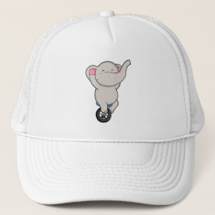 Elephant as Artist at Circus with Tires Trucker Hat