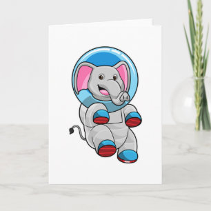 Elephant as Astronaut in Glass sphere Card