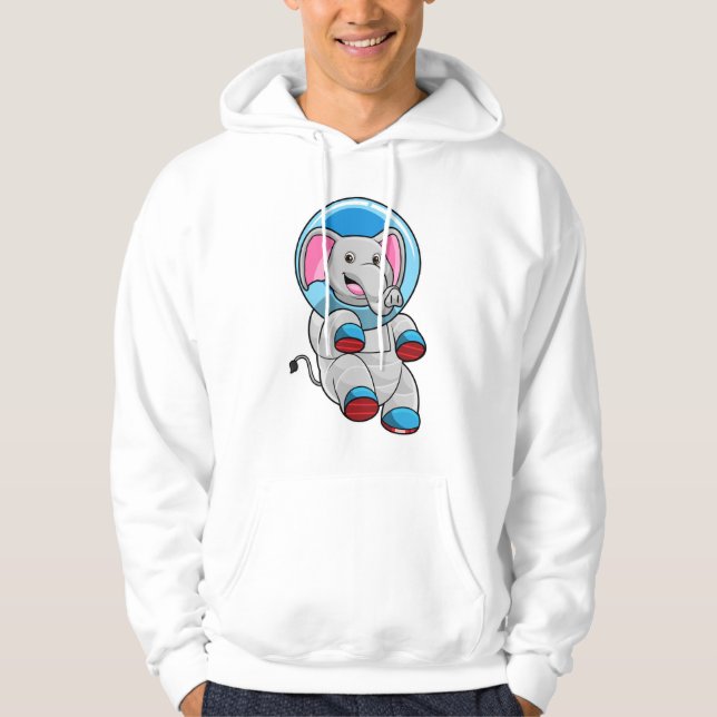 Elephant as Astronaut in Glass sphere Hoodie (Front)