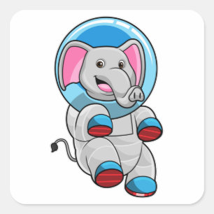 Elephant as Astronaut in Glass sphere Square Sticker