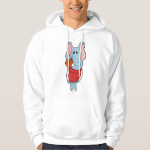 Elephant as Basketball player with Basketball Hoodie