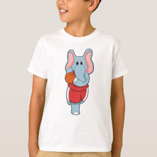 Elephant as Basketball player with Basketball T-Shirt