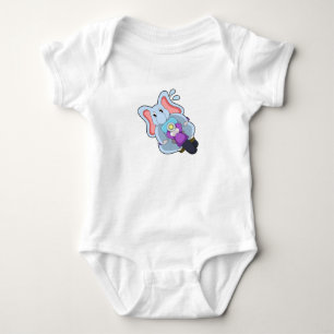 Elephant as Biker with Motorcycle.PNG Baby Bodysuit