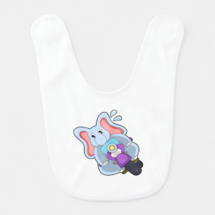 Elephant as Biker with Motorcycle.PNG Bib
