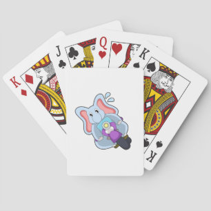 Elephant as Biker with Motorcycle.PNG Playing Cards
