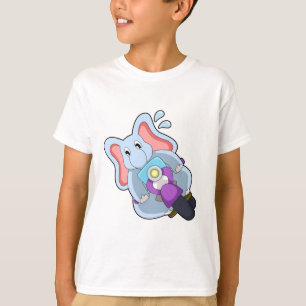 Elephant as Biker with Motorcycle.PNG T-Shirt