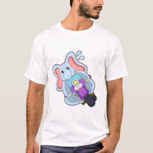 Elephant as Biker with Motorcycle.PNG T-Shirt