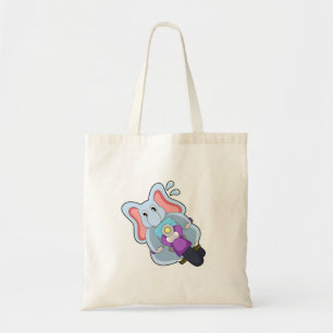 Elephant as Biker with Motorcycle.PNG Tote Bag
