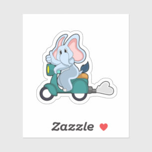 Elephant as Biker with Scooter