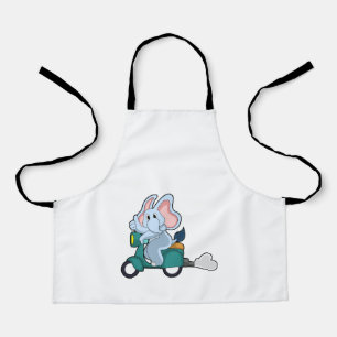 Elephant as Biker with Scooter Apron