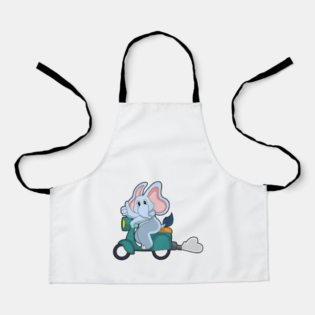 Elephant as Biker with Scooter Apron (Front)