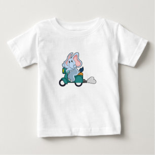 Elephant as Biker with Scooter Baby T-Shirt