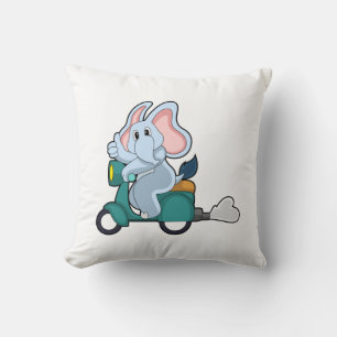 Elephant as Biker with Scooter Cushion