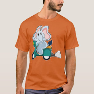 Elephant As Biker With Scooter T-Shirt