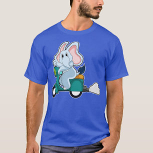 Elephant as Biker with Scooter T-Shirt