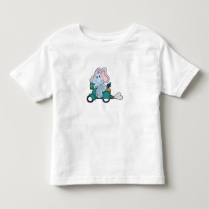 Elephant as Biker with Scooter Toddler T-Shirt