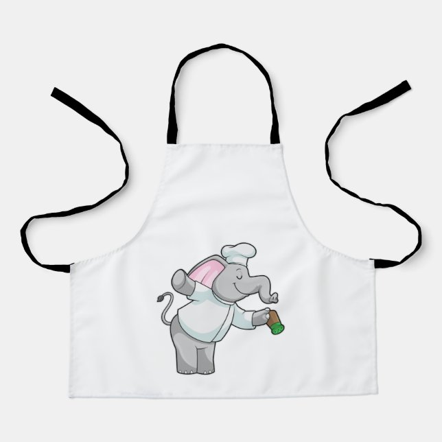 Elephant as Chef with Salt shaker Apron (Front)