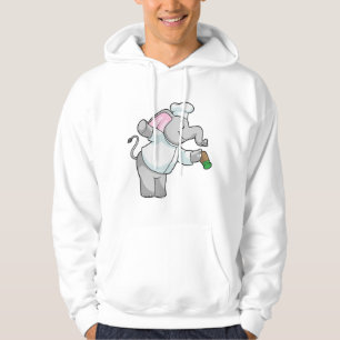 Elephant as Chef with Salt shaker Hoodie