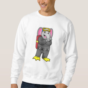 Elephant as Diver with Diving goggles Sweatshirt