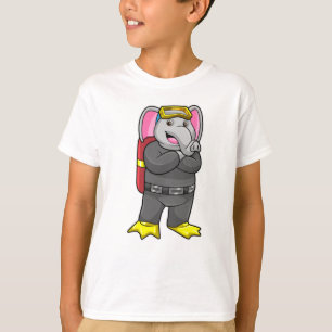 Elephant as Diver with Diving goggles T-Shirt