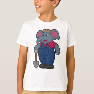 Elephant as Farmer with Shovel T-Shirt